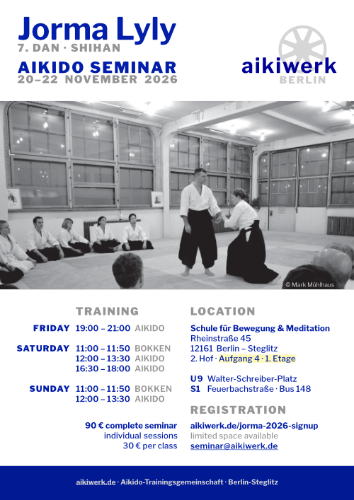 Seminar mit Jorma Lyly vom 20.–22. November 2026